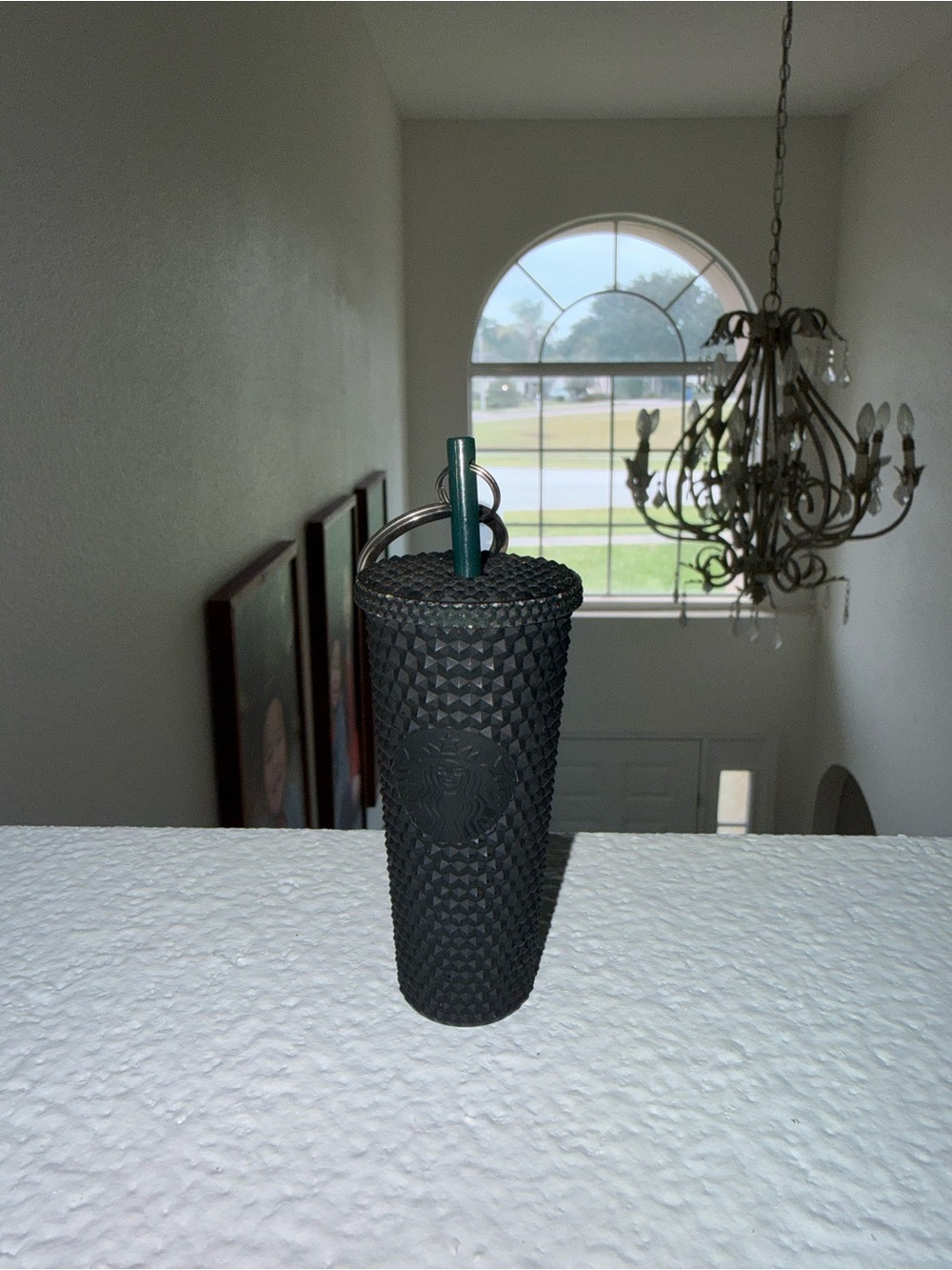 Starbucks Matte Green Studded Tumbler with Green Straw Keychain